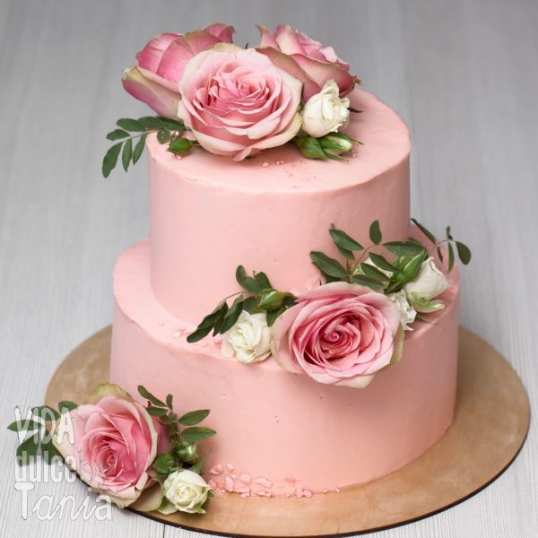 Tarta de boda cumpleaños rosas