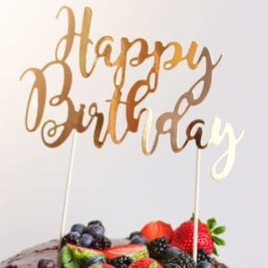 Topper para Tartas Happy Birthday Dorado 22 cm Madrid