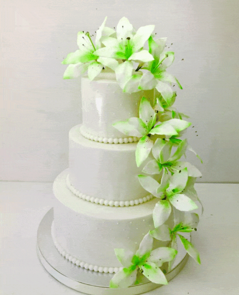 Tarta de Bodas flores verdes Madrid