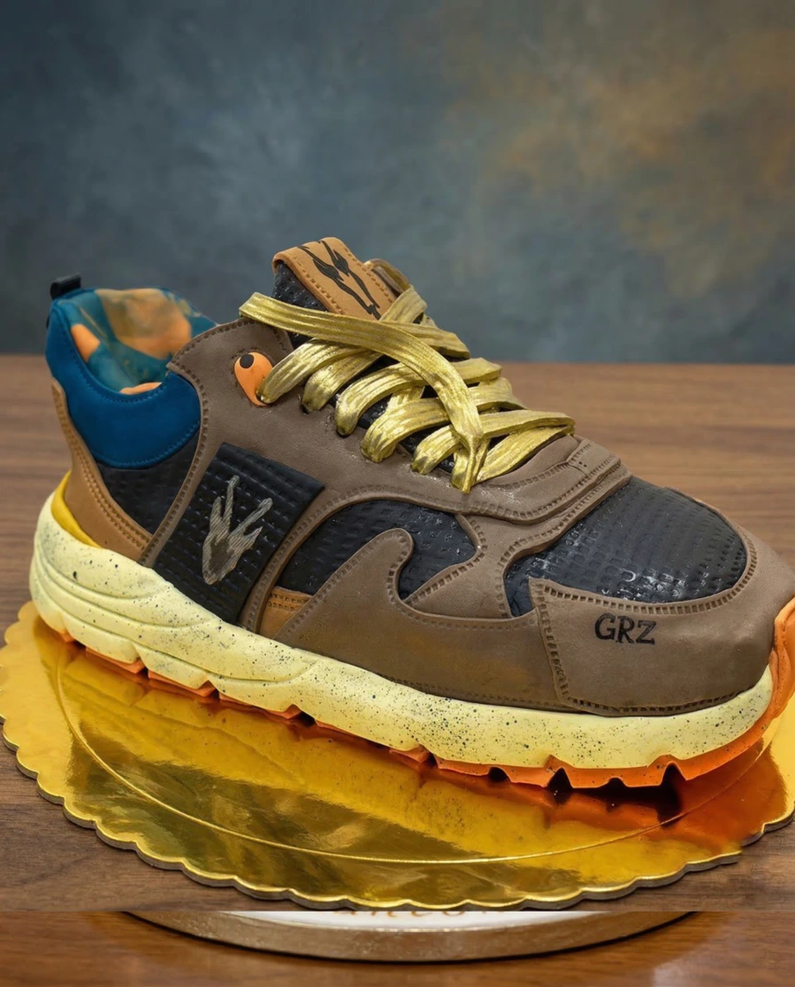 Figura de azúcar 3D zapatilla deportiva comestible hecha a mano