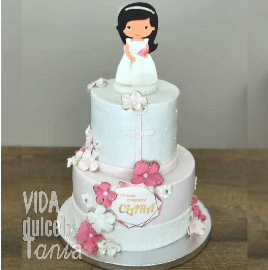 Tarta para Comunión flores