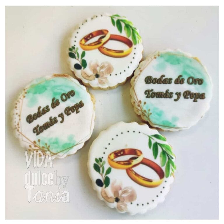 Galletas de boda personalizadas redondas