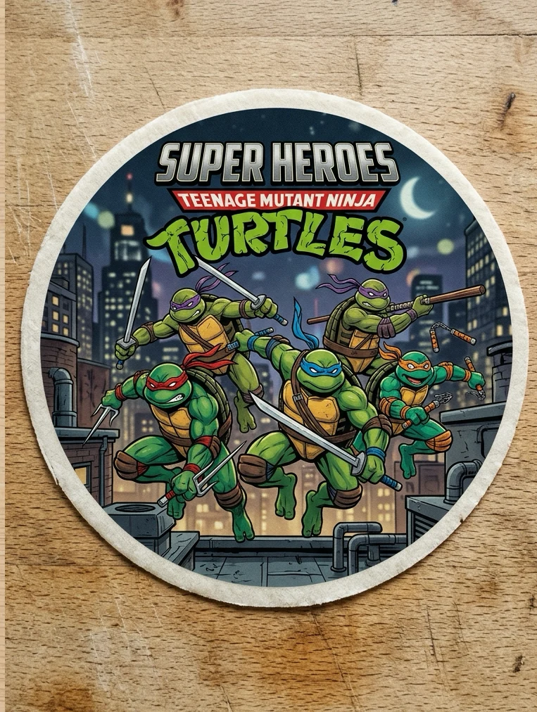 Oblea comestible de Tortugas Ninja para tarta