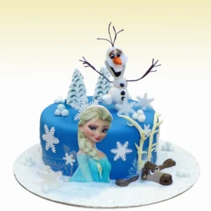 Tarta Frozen muneco de nieve y Princesa Madrid