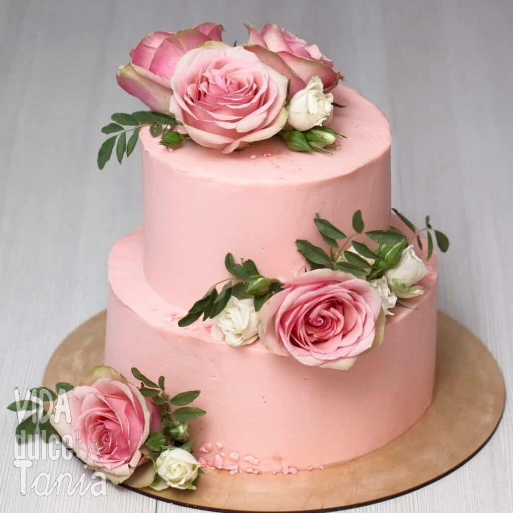 Tarta de boda cumpleaños rosas Madrid