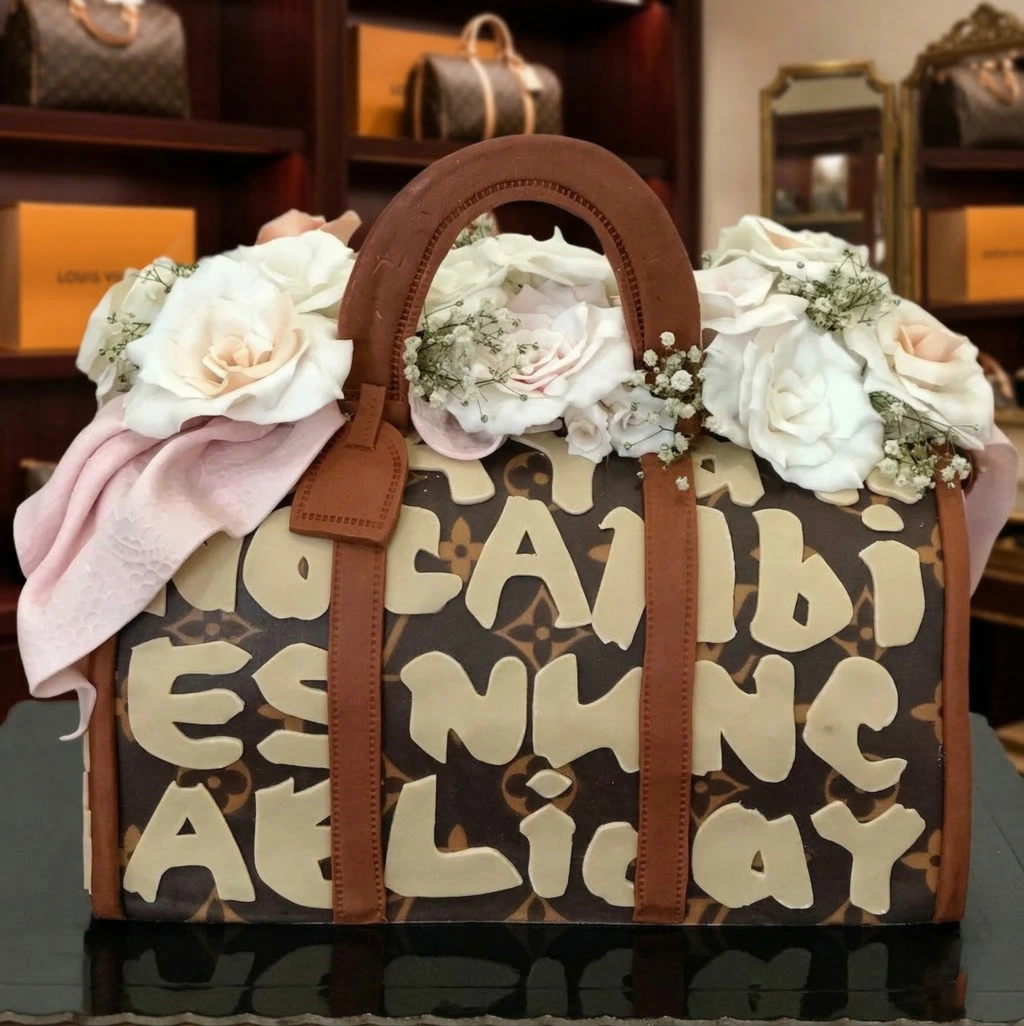Tarta bolso de lujo 3D personalizada para cumpleaños en Madrid