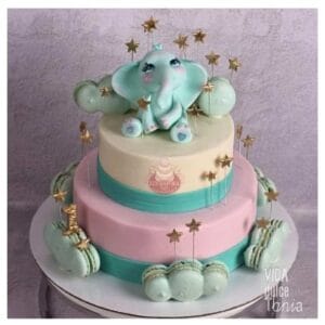 Tarta elefante azul