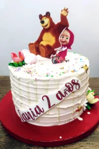 Tarta de Masha y oso blanca Madrid