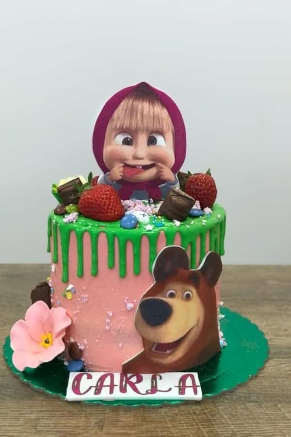 Tarta de Masha y oso verde Madrid