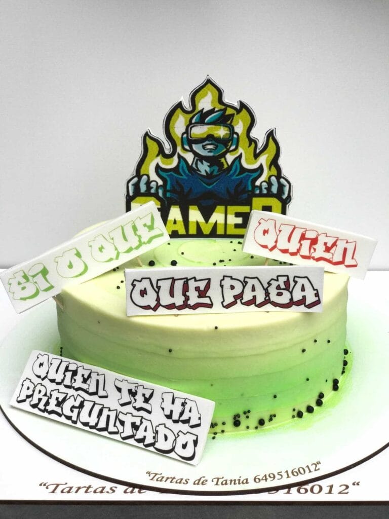 Tarta de Gamer verde Madrid